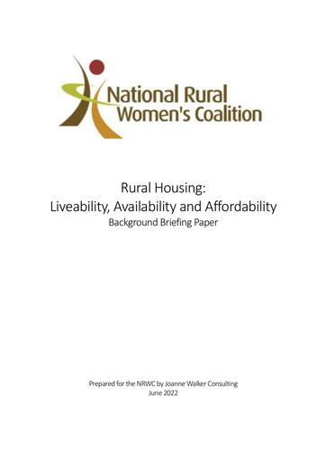 NRWC Rural Housing background paper